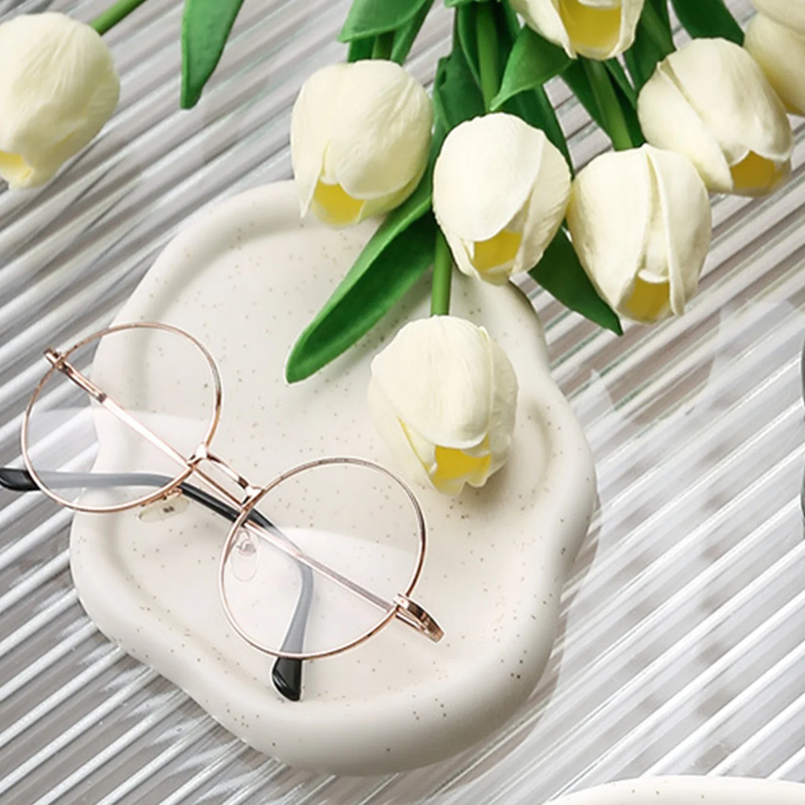 Ceramic Jewelry Tray Decorative Jewelry Dish Tray Cloud Shaped Trinket Minimalist Ceramic Trinket Reusable