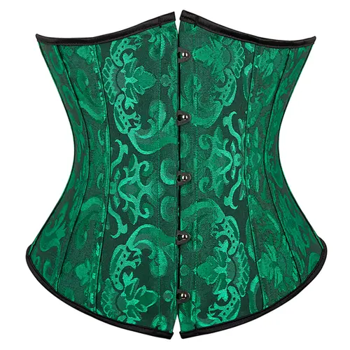 Underbust Corset Plus Size Gothic Corset Cincher Medieval Corsets for Women Jacquard Vintage Waist Corset Top Black White Purple - Image 10