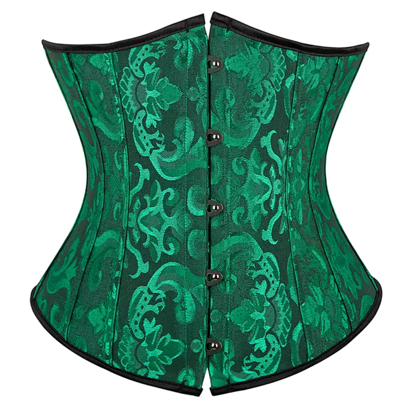 Underbust Corset Plus Size Gothic Corset Cincher Medieval Corsets for Women Jacquard Vintage Waist Corset Top Black White Purple - Image 10