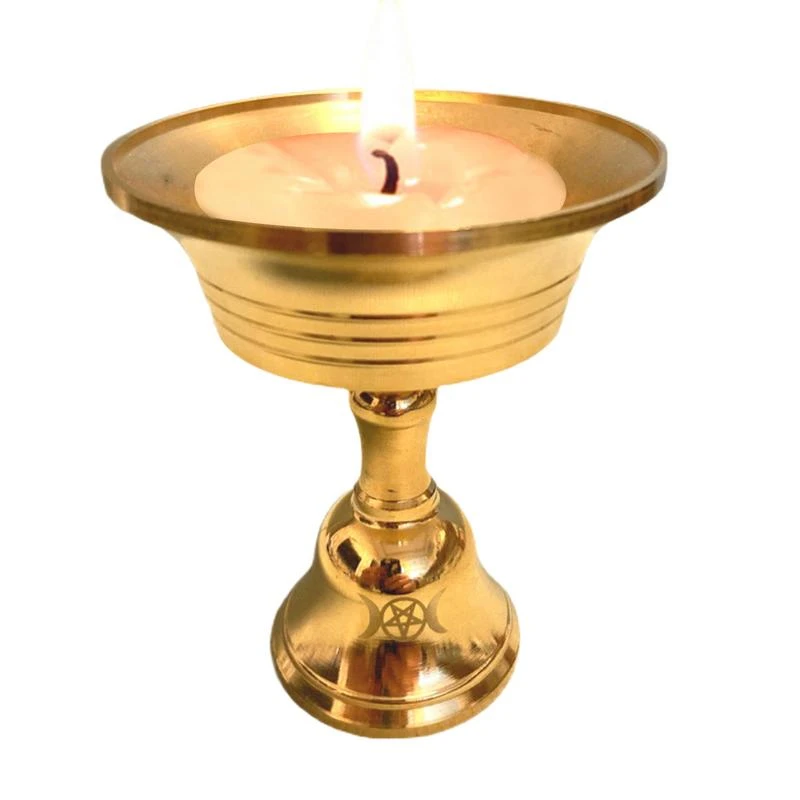 Brass Oil Lamp Holder Ghee Lamp Butter Lamp Holder Golden Cup Candle