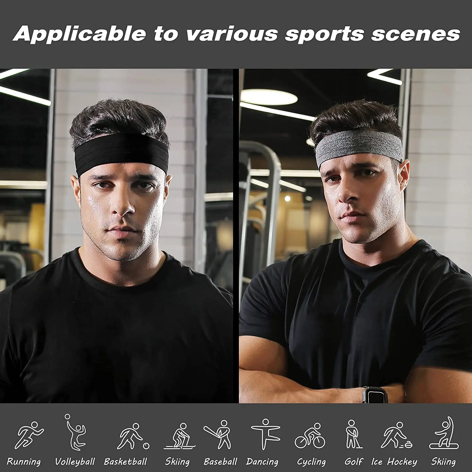 Mens Headband - Guys Sweatband & Sports Headband for Running Crossfit  Working