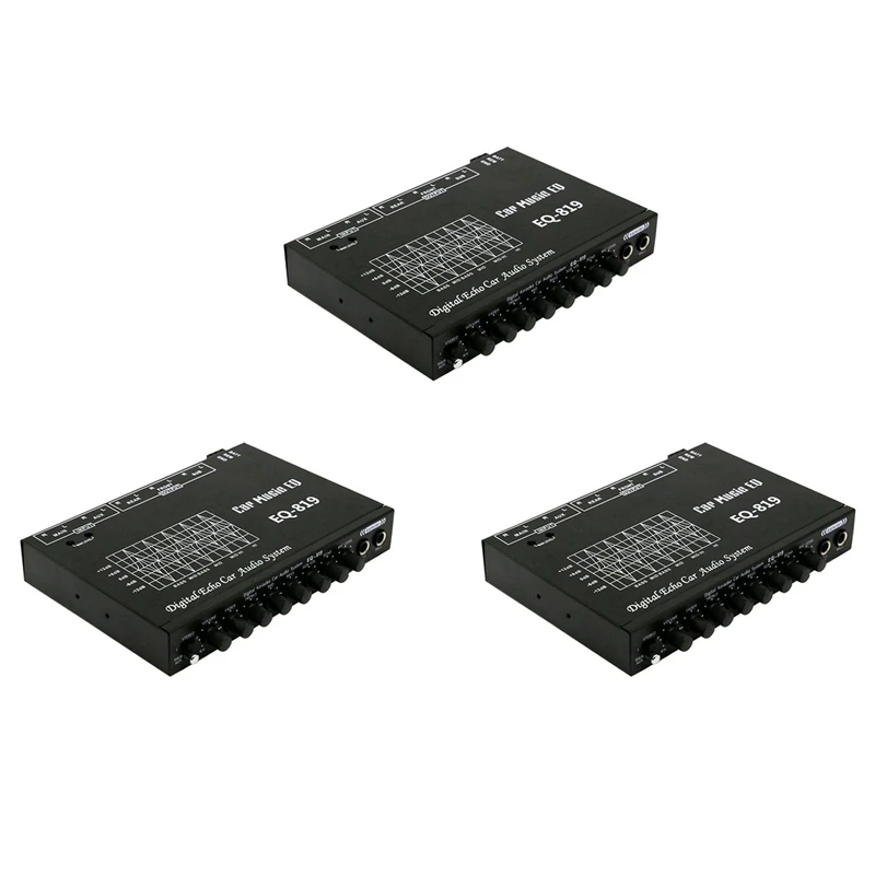3X EQ-819 Car Equalizer Multifunctional Car Audio EQ Tuning Crossover Amplifier Parametric Equalizer Audio