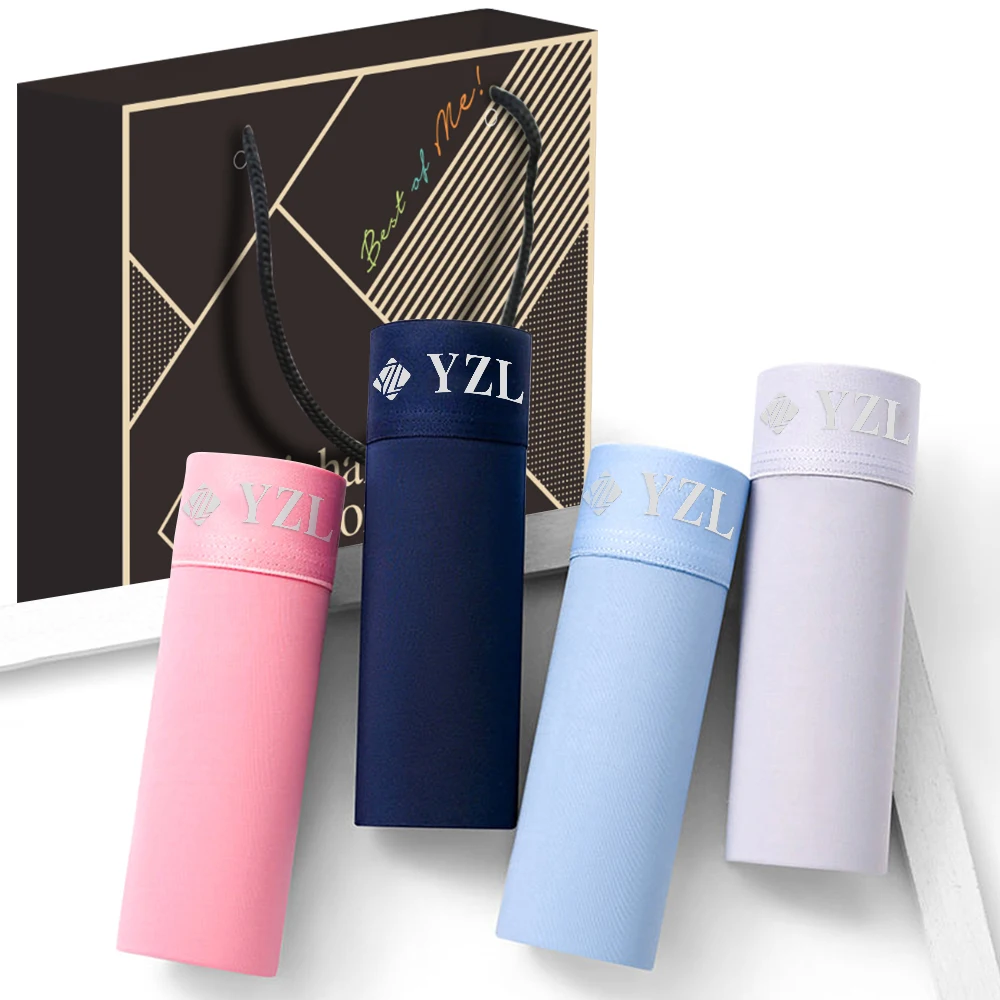 Men's Boxer Briefs bulge Enhancing ice silk Underwear Quick Dry Breathable Pouch Oversized 7xl Underpants Men with Gift Box