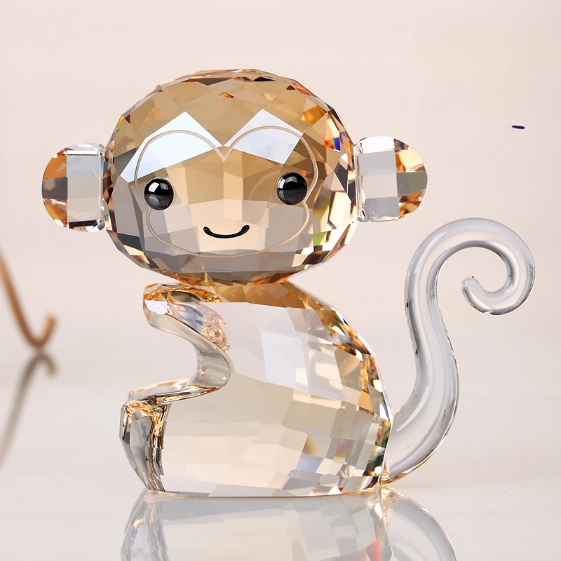 

Birthday Gift Crystal Monkey 12 Zodiac Animal Cartoon Ornaments Modern Room Decorations Christmas Gift