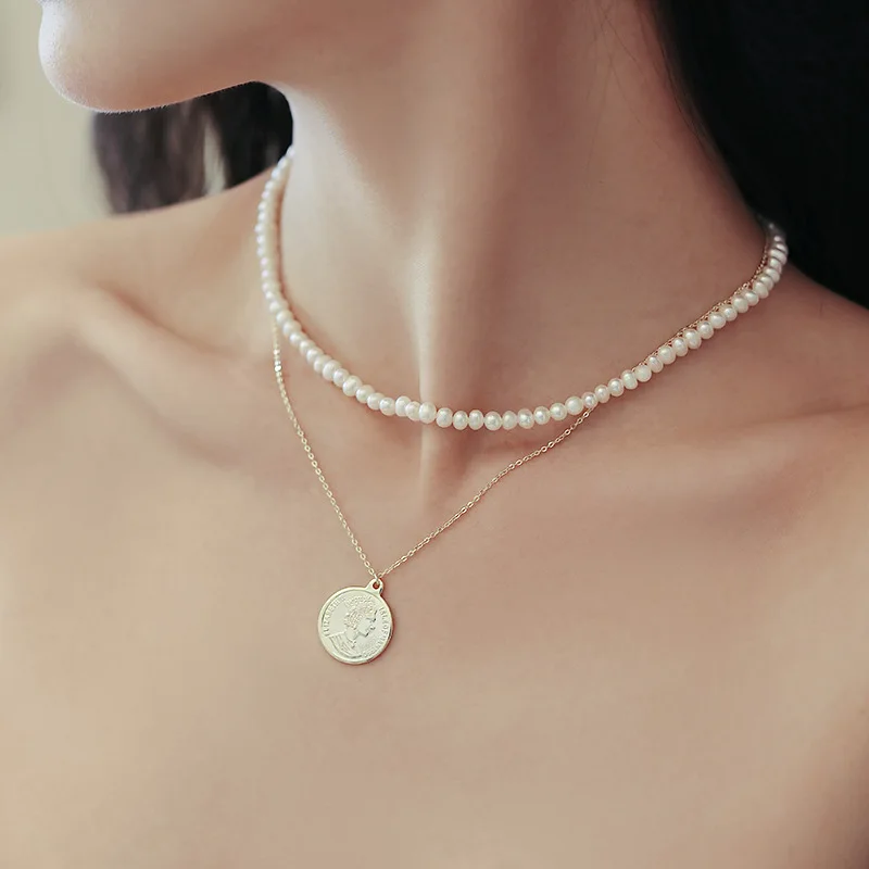 Colgante De Perla Barroca Natural Del Mar Del Sur - 14-15mm, Oro Amarillo 14K, Hecho A Mano