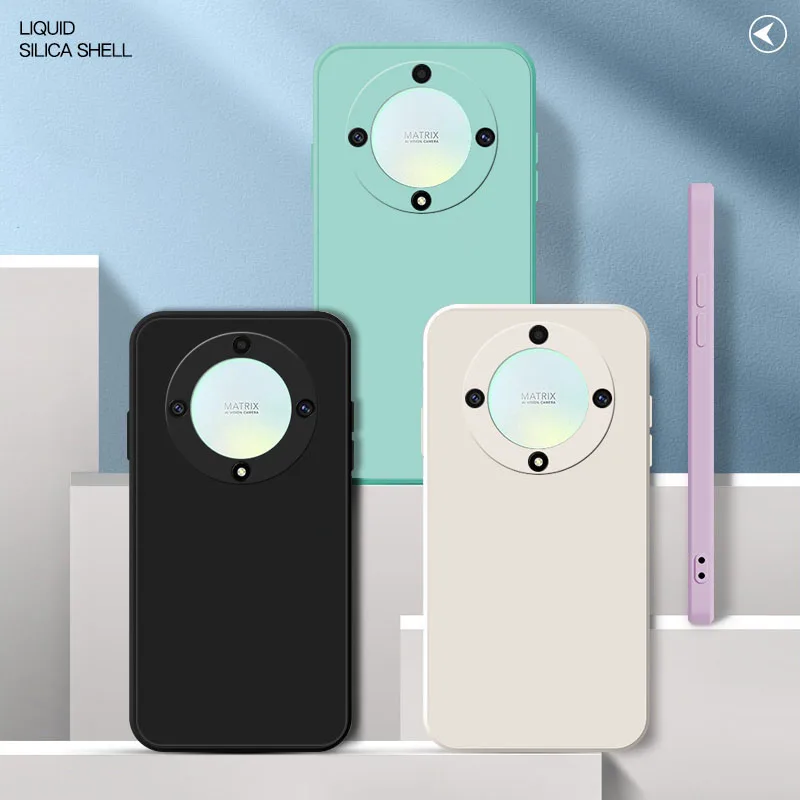 Liquid Silicone Soft Phone Case with Square Design - Back Cover s