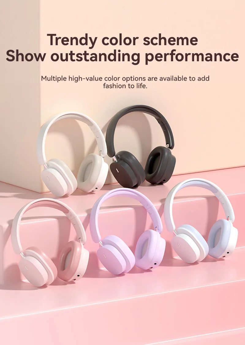 2026 New Foldable Headset Wireless Bluetooth Earbuds Head Mounted Noise Cancelling Earphones Sports with Mic Music Headphones