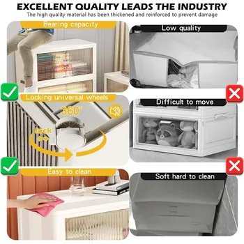 Clear Storage Bins with Lids Stackable Storage Bins, Acrylic Organizers , Plastic Multifunctional Folding Storage 5