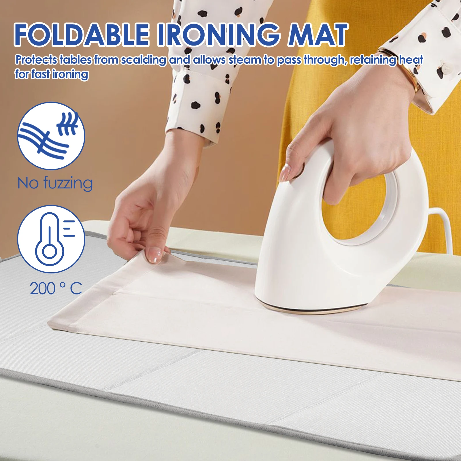 Portable Folding Ironing Mat Thick Heat Resistant Laundry Pad