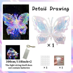 Vibrant Butterfly Balloon with LED Light String for Celebrations and Decor (Butterfly)