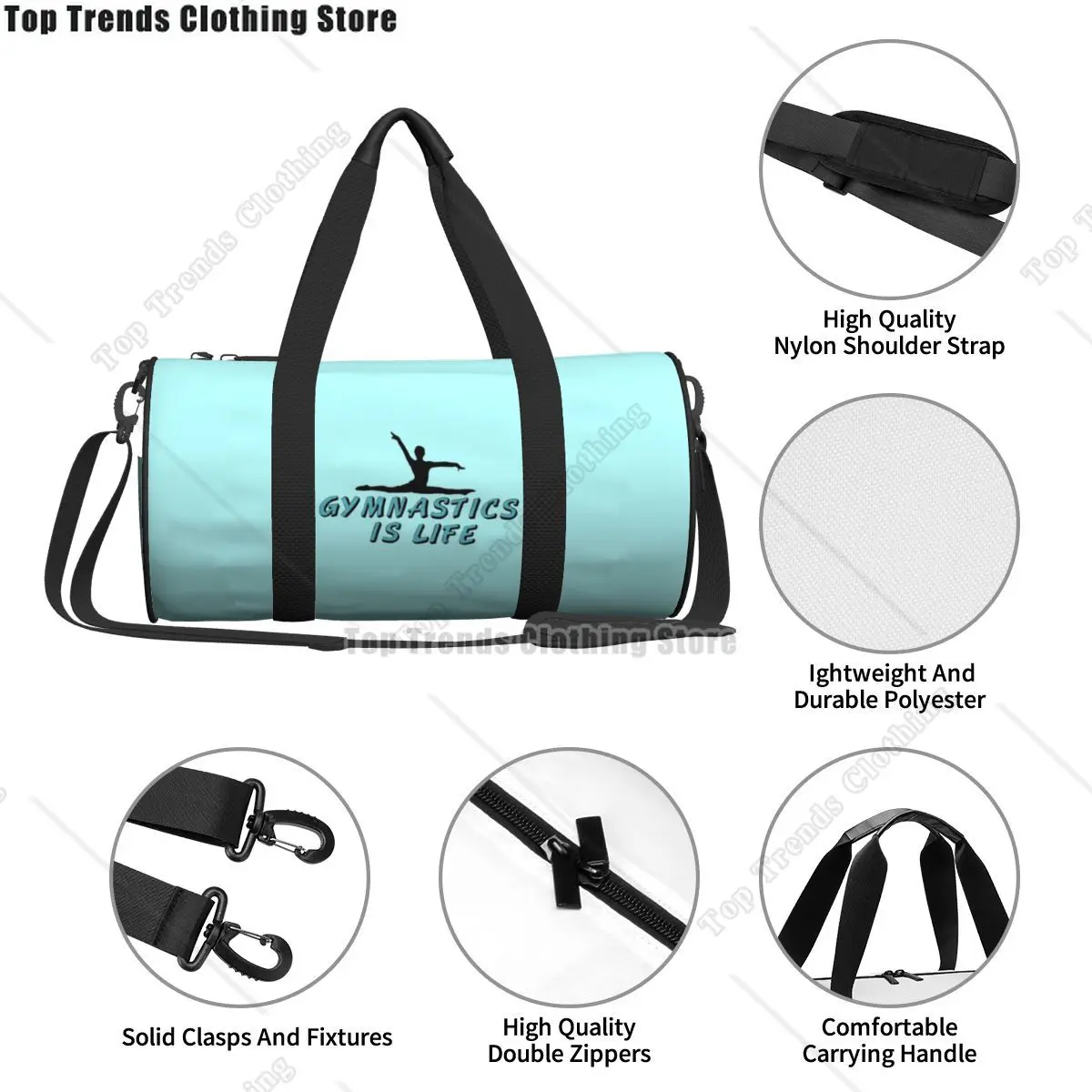 Gymnastics Is Life Sport Bags Girl Cool Sport Large Capacity Gym Bag Weekend Men Handbag Training Graphic Fitness Bag