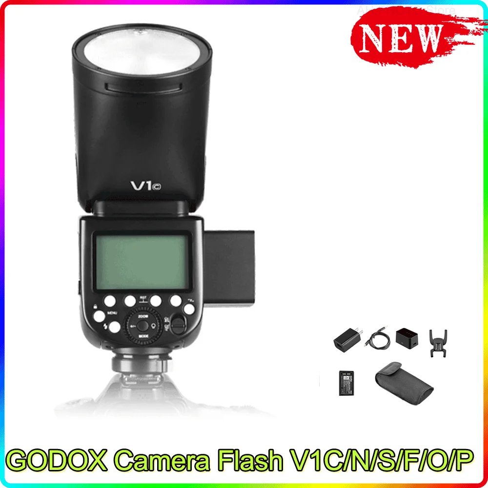 GodoxFlash tipo cobra con batería de litio para cámara, luz para Canon