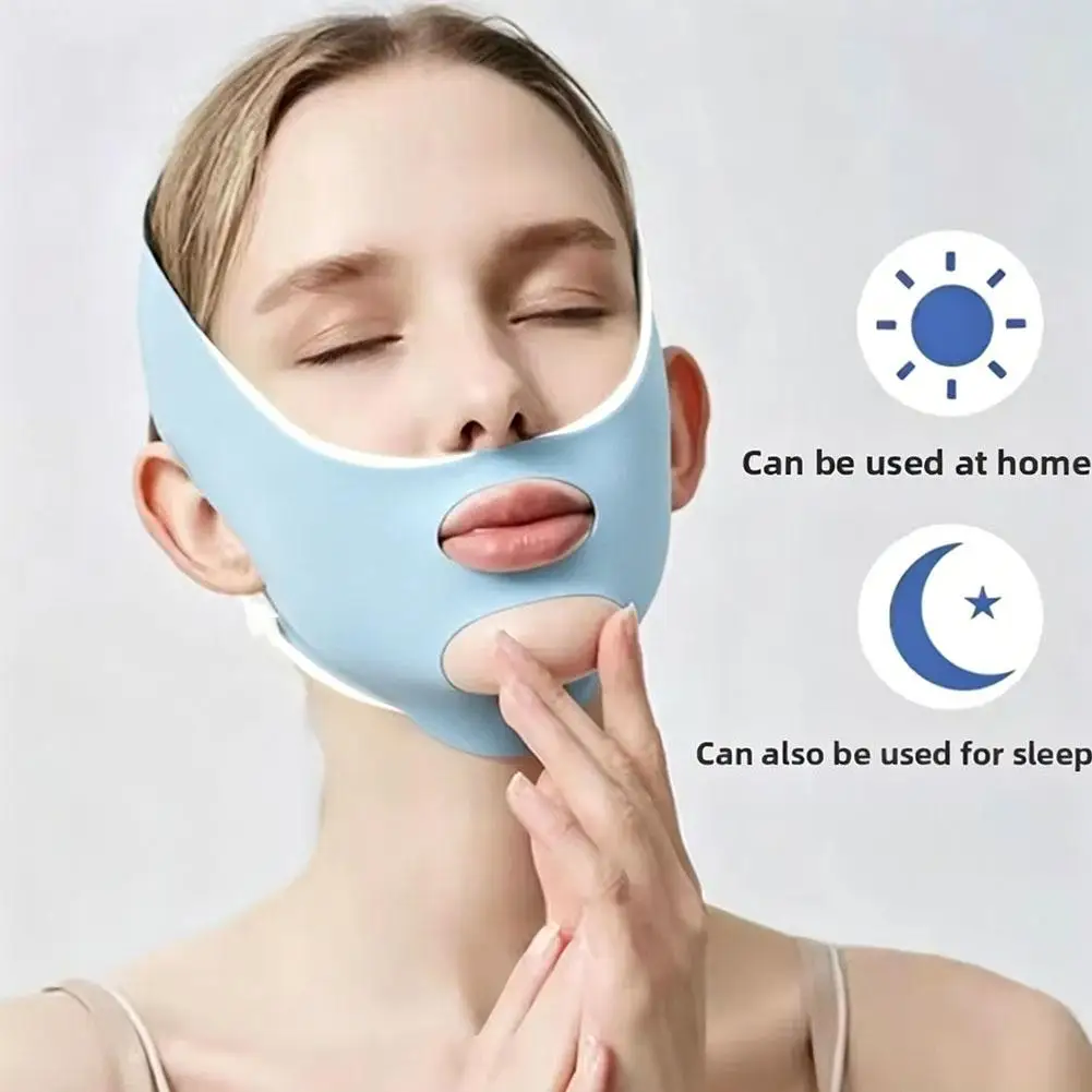 Maschera per il Viso Modellante e Rassodante, Traspirante ed Elastica, a Forma di V, per Uso Durante il Sonno e il Relax - immagine 3