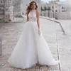 Elegant A-Line Wedding Dress For Women 2025 Halter Lace Applique Sleevless Bridal Gown Train Tulle Vestidos De Novia Customized 5