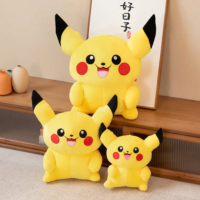 Pokemon Kawaii Pikachu Stuffed Toys Cartoon Cute Plush Dolls Throw Pillow Peluche Toys Home Decoration Birthday Gift For Kids pokemon cartoon plush toys popular anime plush pikachu home pillow children gifts kawaii birthday holiday gifts unisex