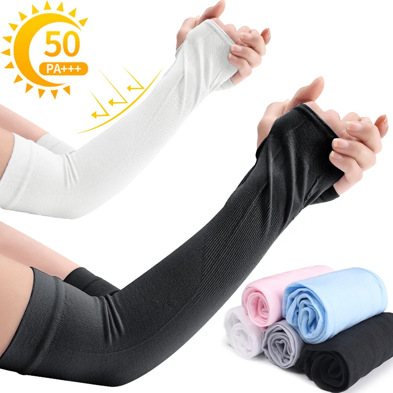 

Outdoors Cycling UV Protection Arm Covers Summer Ice Silk Sunscreen Oversleeves For Men Women Skin Protection Fashion Arm Warmer
