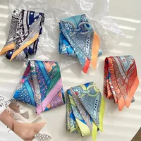 2024 Korean Fashion New Women's Twill Decorative Ribbon Small Scarf Binding Bag Handle Ribbon Hair Band Small Scarf Headband 6