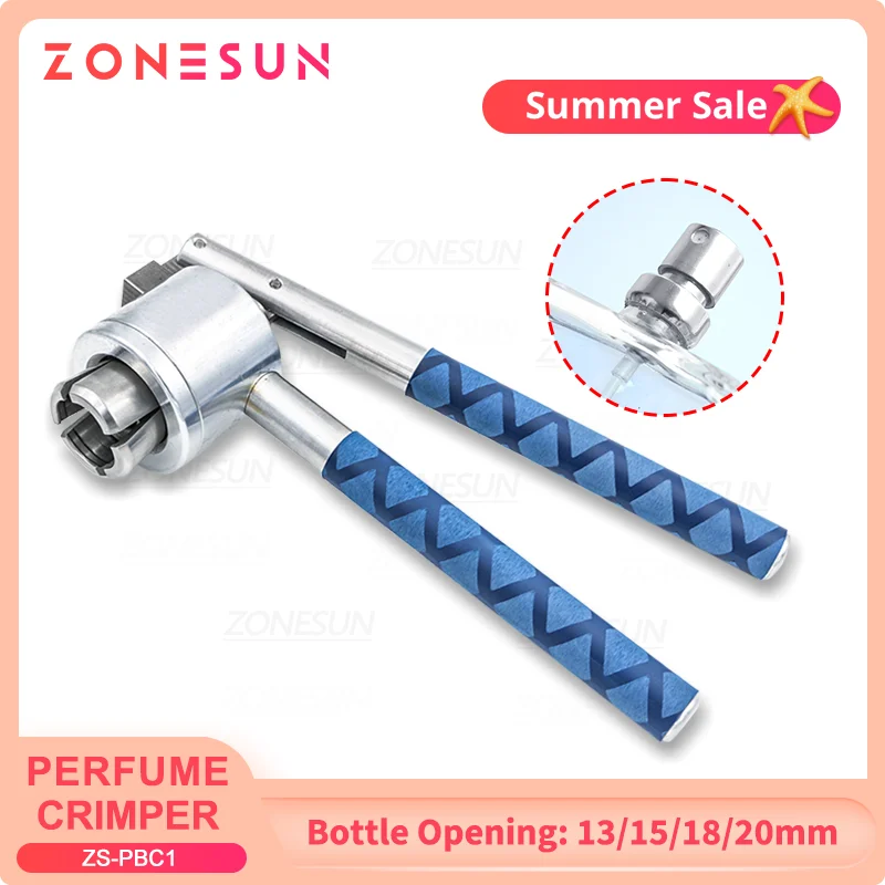 

ZONESUN Perfume Bottle Crimper Stainless Steel Manual Spray Vial Capping Top Seal Capping Tool 13 15 18 20mm ZS-PBC1