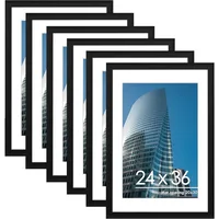 PEALSN 24x36 Poster Frame Set of 6, Display Pictures 20 x 30 with Mat or 24 x 36 Without Mat for Wall Mounting Display 2