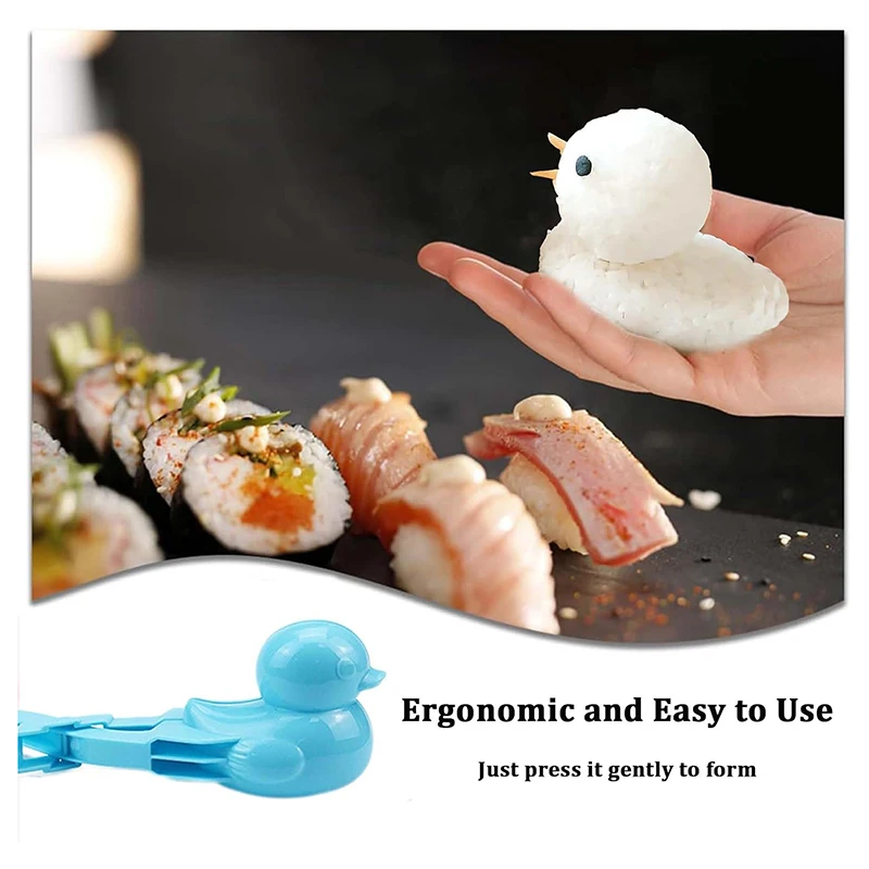 1pcs Snowballer Clamp Duck Shaped Rice Mold Clip Kid Outdoor Beach Tool Tongs DIY Snowball Maker Plastic Sushi Mould With Handle 5