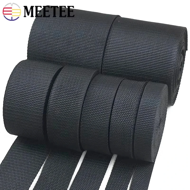 Polyester Webbing Ribbon 5/10Meters Black Polyester Webbing Band for Strap Backpack Pet Collar Ribbon Tapes Belt Bias Binding Bag DIY Garment Accessory