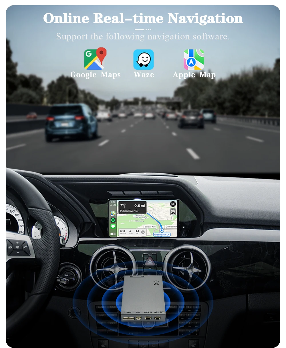 AUTOTOP Android Auto Retrofit Box Für Mercedes Benz C Klasse/E Klasse/GLK/SLK NTG4.0 Drahtlose Carplay MirrorLink GPS Navigation – Detail 8