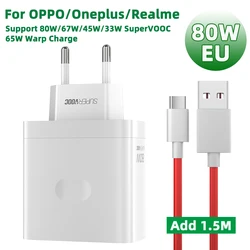 OPPO SuperVOOC 100W/80W Fast Charger - EU/US Adapter - 80w EU With 1.5m