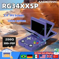 ANBERNIC RG34XXSP RG 34XXSP Игровые консоли Флип-ручная консоль поддерживает 5G WIFI Linux 64-битный экран 3,4IPS H700 PSP Game
