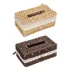 Hand Woven Tissue Box Cover Desk Organizer Dining Table Facial Napkin Holder 1