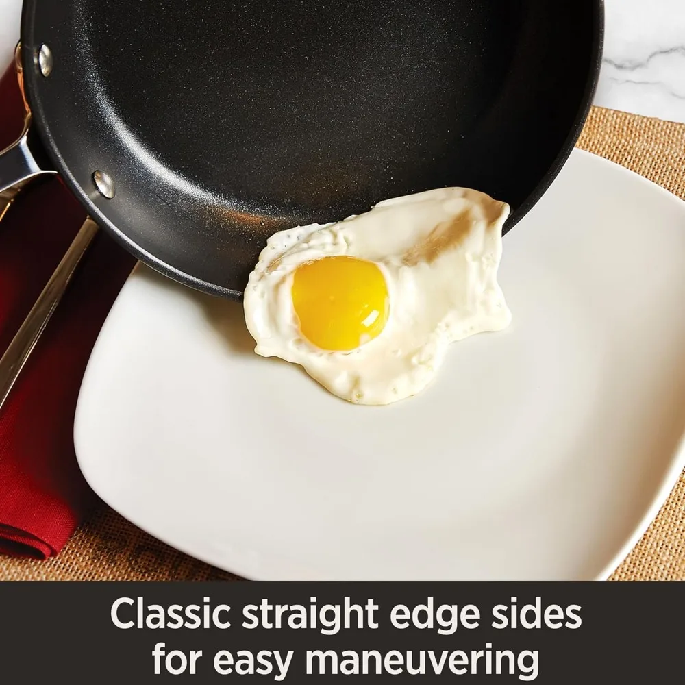 All-Clad HA1 Hard Anodized Non Stick Fry Pan Set 2 Piece, 8, 10 Inch, Induction, Oven Broiler Safe 500F, Pots and Pans Set, Kitc