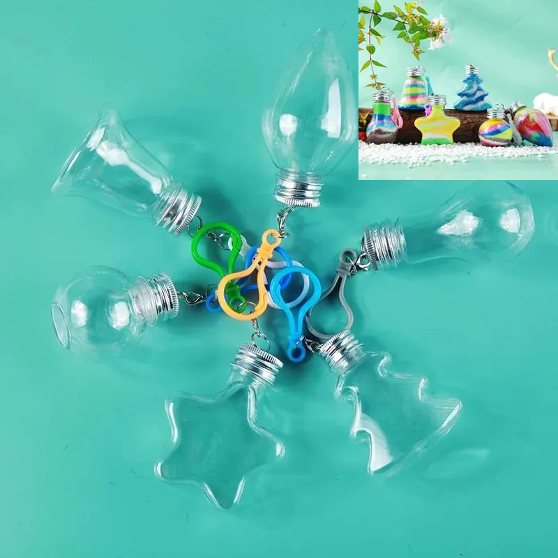 1/2X Transparent PET Bottles Mini Potion Bottle Seal Cap Plastic Vials Wedding DIY Drift Wishing Bottle Pendant Storage Jars 2