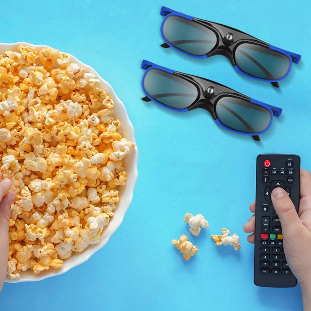 ABAN 2Pcs 액티브 셔터 안경 DLP-Link 3D 안경 W1070 W700 프로젝트 용 DLP LINK 프로젝터 용 USB 충전식