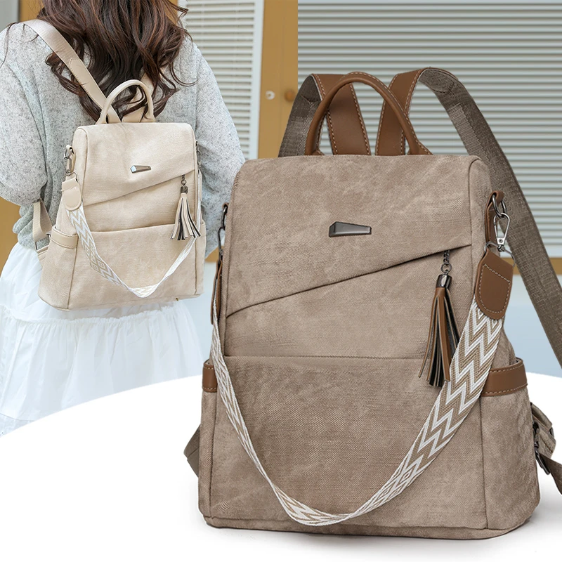 High Quality Pu Leather Backpack Women Ladies Shoulder Bag