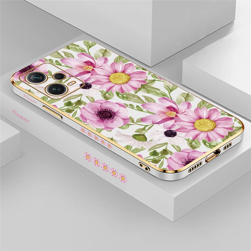Floral Plating Phone Case with Enhanced Protection
