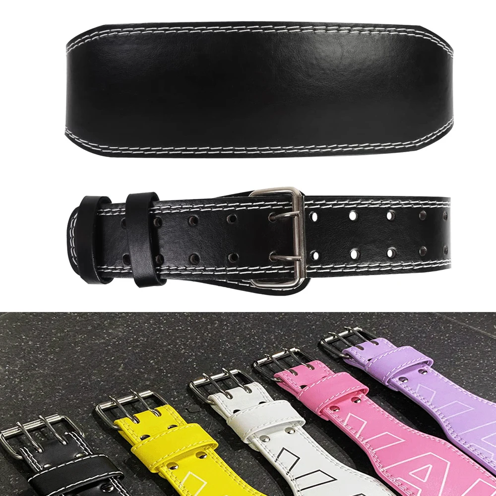 Leather Weight Lifting Belt for Women and Girl 4 Inches Padded Lumbar  Support Belt for Workout Training with Adjustable Buckle, Weight Lifting  Belts 