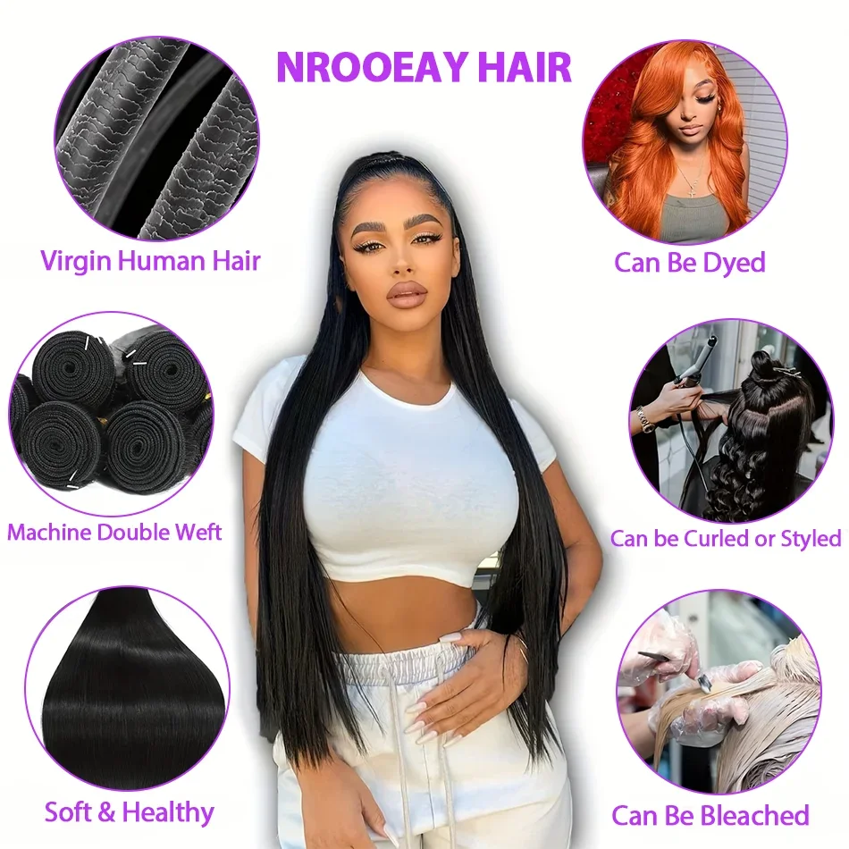16A Human Hair Brazilian Raw Virgin Unprocessed Extensions Bone Straight 1 2 3 4 Bundles Double Weft Bulk Braiding Hair 5