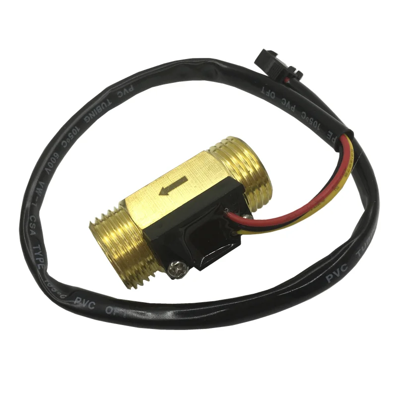 SUS304 G1/2 Meter Liquid Water Flow Sensor Brass Flowmeter 1-30L/min Turbine Counter