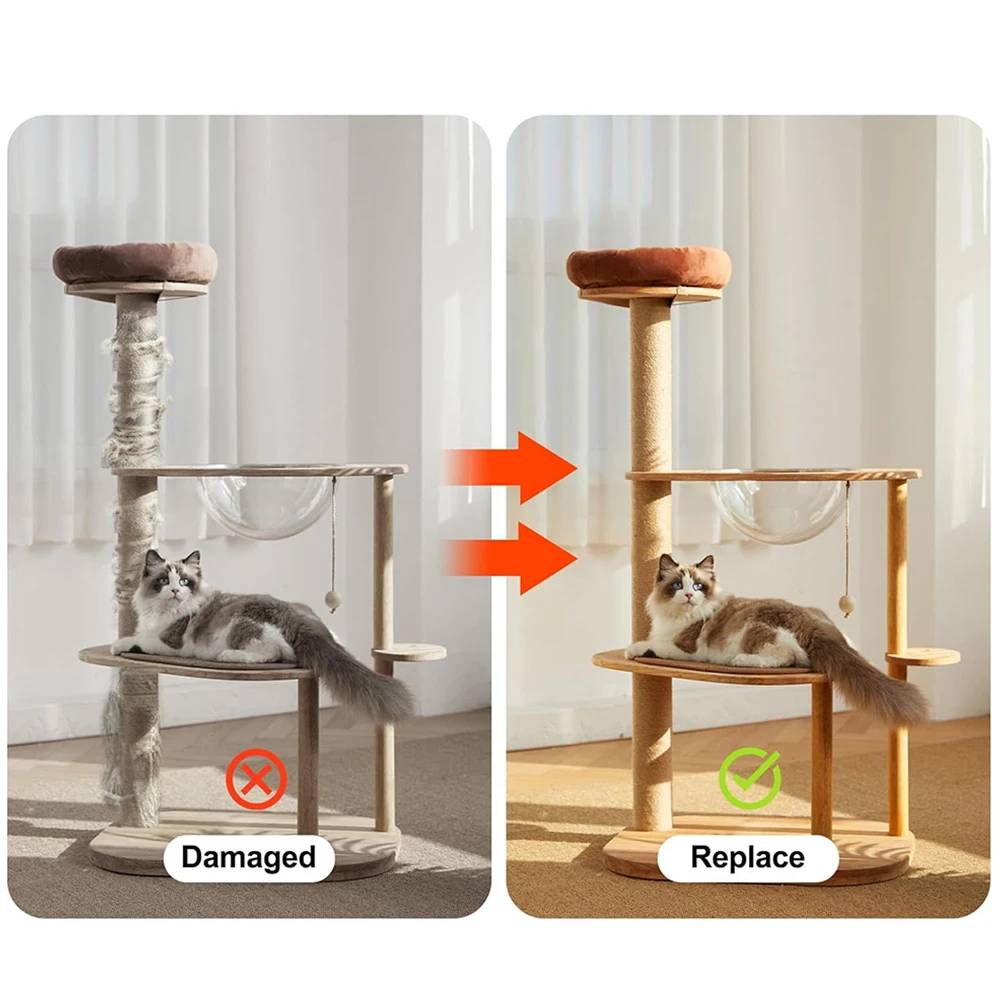 2PCS Cat Scratch Pole, DIY Accessories For Cat Climbing Frame, Suitable For Cat Climbing Frame Or Replacing Old And Damaged Cat_voghion.com