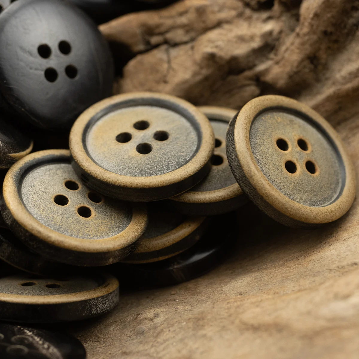 12pcs Genuine Horn Button Set for Suit Jacket Blazer Coat Light Brown Black  Dark Brown Buttons