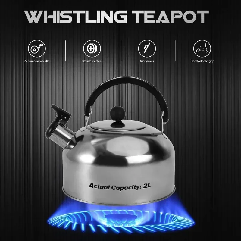 3L Stainless Steel Teapot Stove Water Kettles Teapot Gas Water Kettle Whistling Kettle Trips Tea Hiking Cooking Teakettle whistling teapot