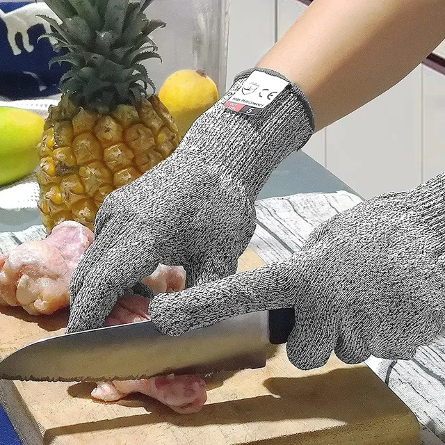 1 Pair Cut Resistant Gloves Level 5 Protection Food Grade Safety Cutting Gloves for Oyster Shucking Slicing Meat Wood Carving 6