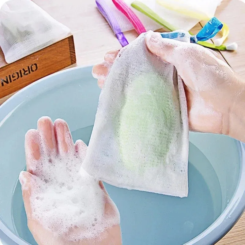 1-100PCS Facial Lathering Net Soap Saver Pouch for Shaving Cream Rich Foam Generator Face Wash Body Wash Bath Accessories 2