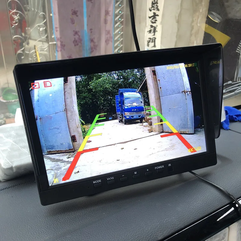 Car Rear View Camera Monitor Display Vehicle IR Backup Reverse Camera 4-pin Connector Car 7" LCD Color Rear View Monitor for Bus Truck RV Trailer Pickups