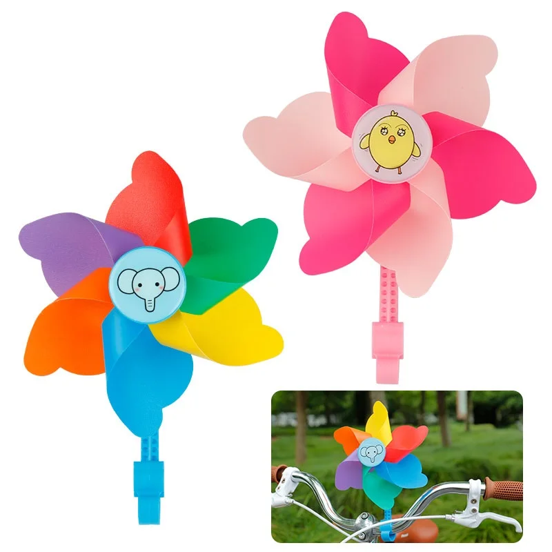 Bike Accessory Kids Scooter Tricycle Flower Pinwheel Boys Girls Bike Windmill Decoration Parts DIY Install