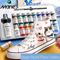 marie’s dope dyed fiber permanent fabric paint set 12/36 colors 10ml/tube textile acrylic paints for clothes canvas waterproof