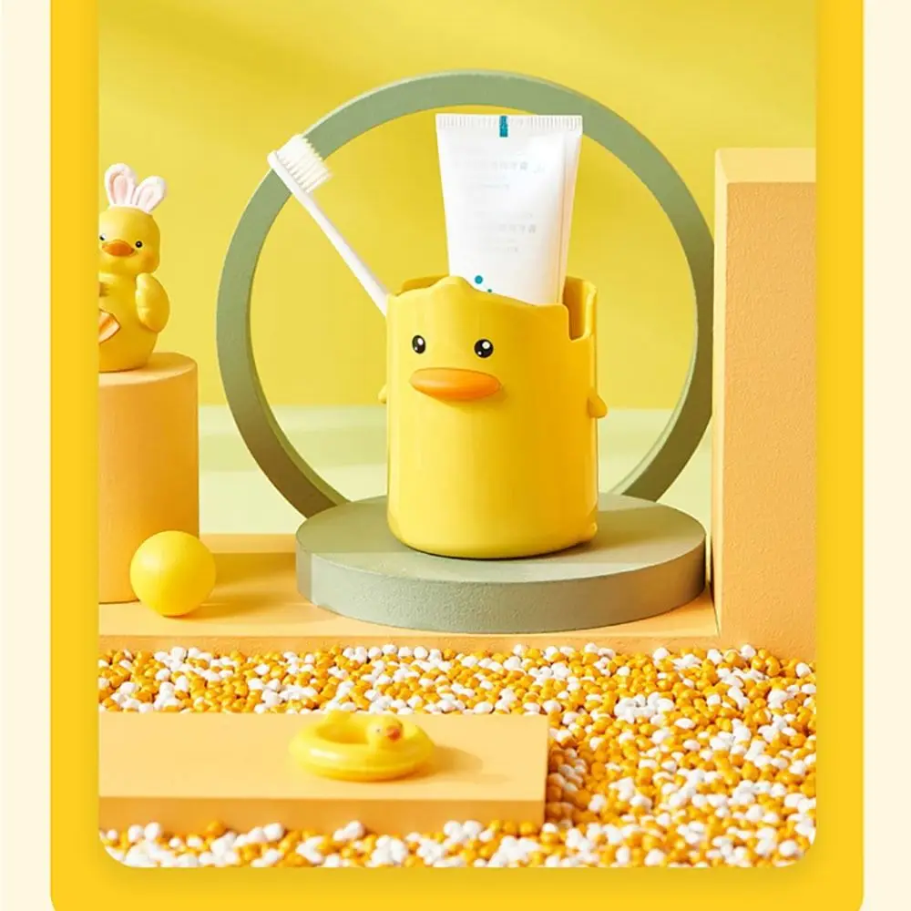 Creative Cartoon Little Yellow Duck Pen Holder Student Stationery Storage Box Children Bathroom Waterproof Toothbrush Holder pen holder pen and brush holder