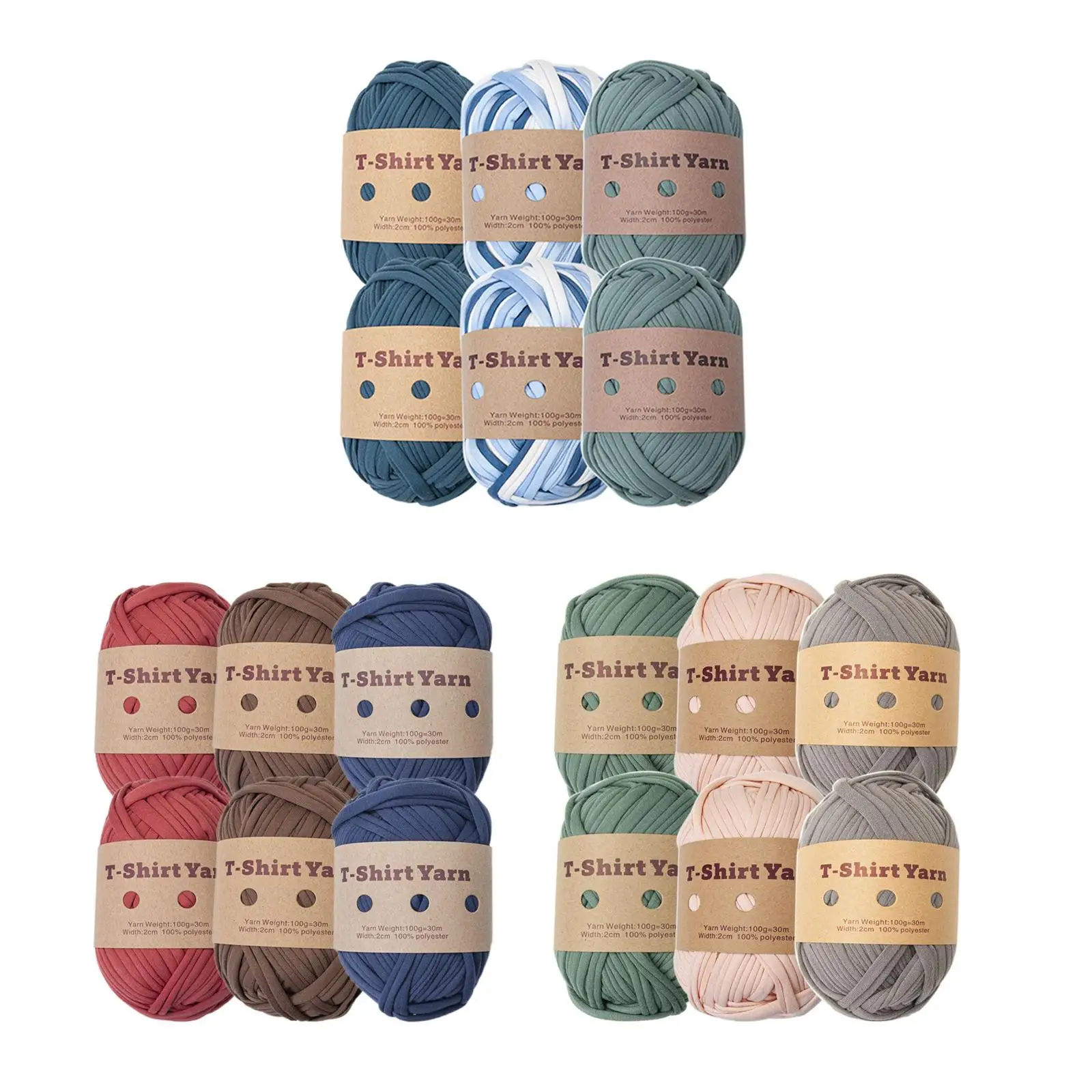 6Pcs T Shirt Yarn Easy to Wash Hand Knitting Bag Making Material Tube Giant  Yarn for Crochet Macrame Rug Making Throw Weaving - AliExpress