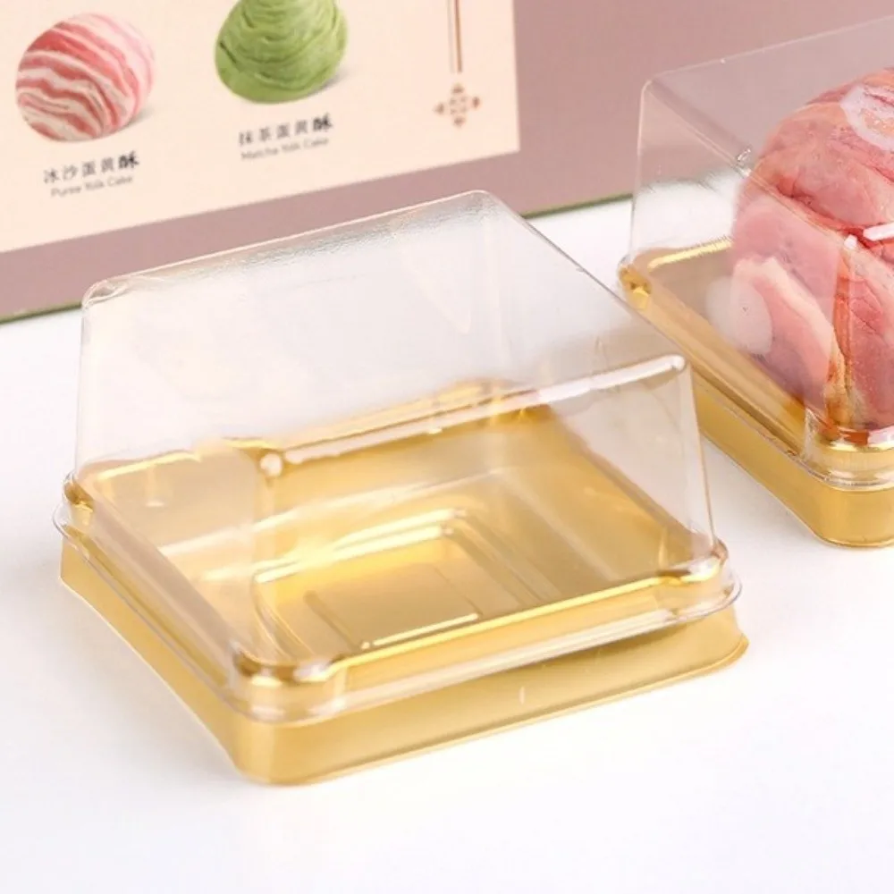 50Pcs Moon Cake Boxes, Square Plastic Cupcake and Muffin Containers, Transparent Pastry... - SKU PCB01628 - UGI Packaging