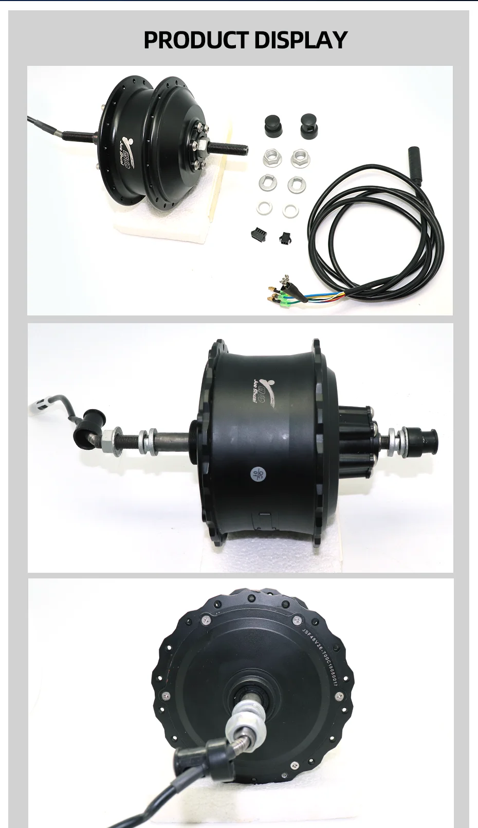 48V 1000W 20x4.0 26x4.0 Fat Tire Snow Ebike Hub Motor Rear