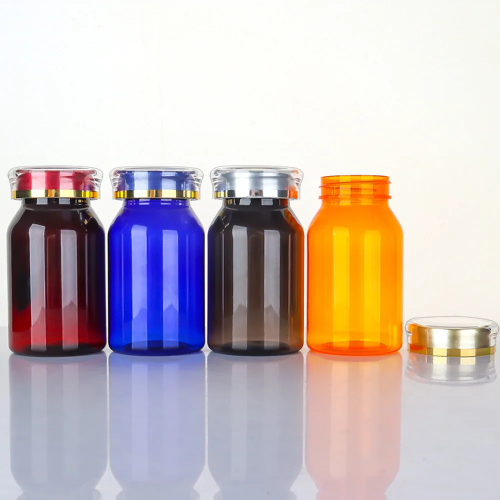 120ml Health Light Proof Empty Medicine Capsule Paket Plastic Jars Tiny Bottles Spice Storage Mini Container 10PCS